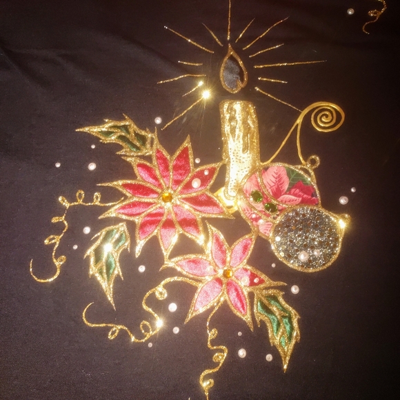 Karla Marie Mixed Medium Christmas Top One Size - Picture 2 of 5